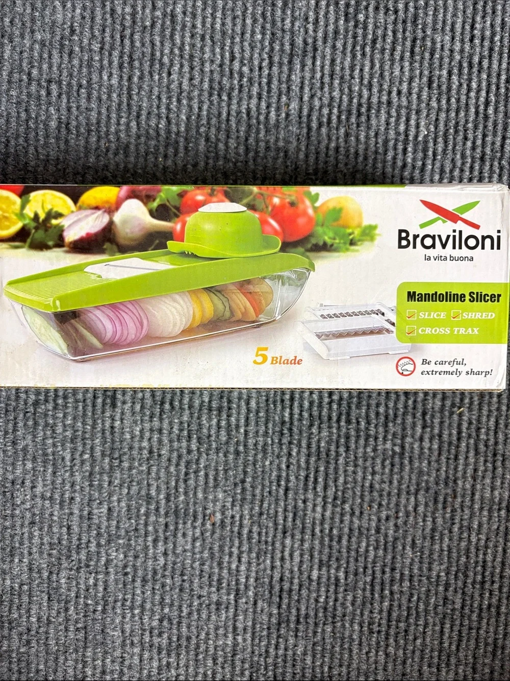 Green Mandoline Slicer with Collection Tray